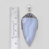 Blue Lace Agate Silver Pendants