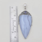 Blue Lace Agate Silver Pendants