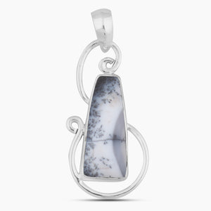 Dendritic Opal Silver Pendants