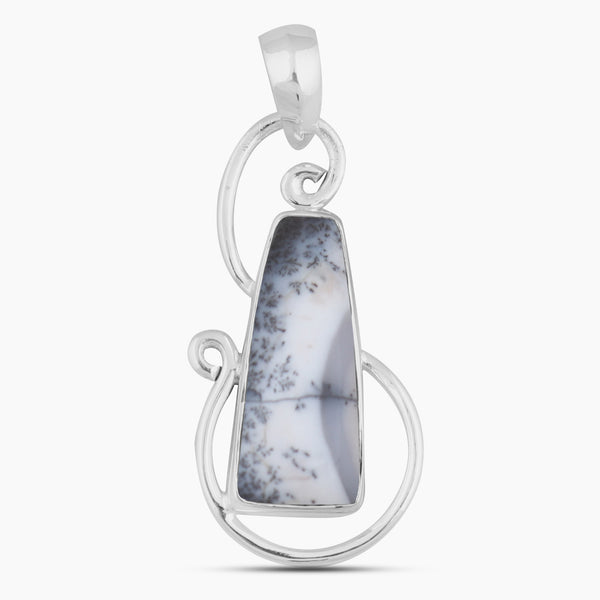 Dendritic Opal Silver Pendants