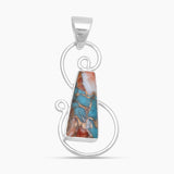 Turquoise Spiny Oyster Silver Pendants