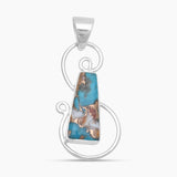Turquoise Spiny Oyster Silver Pendants