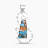 Turquoise Spiny Oyster Silver Pendants