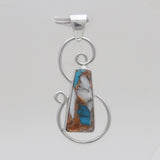 Turquoise Spiny Oyster Silver Pendants