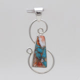 Turquoise Spiny Oyster Silver Pendants