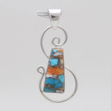 Turquoise Spiny Oyster Silver Pendants