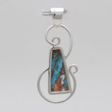 Turquoise Spiny Oyster Silver Pendants