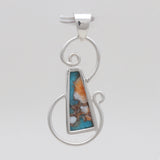Turquoise Spiny Oyster Silver Pendants