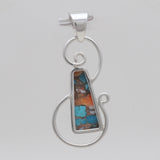 Turquoise Spiny Oyster Silver Pendants