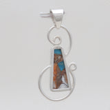 Turquoise Spiny Oyster Silver Pendants