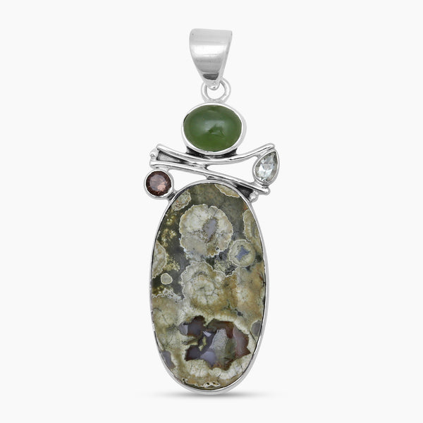 Rainforest Jasper Silver Pendants