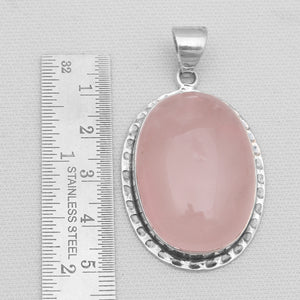 Rose Quartz Silver Pendants