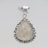 925 Sterling Silver Rutilated Quartz Pendants
