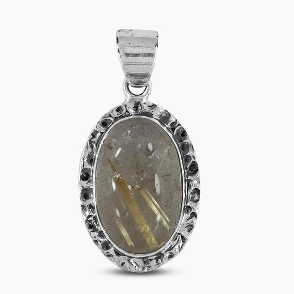925 Silver Rutilated Quartz Pendants