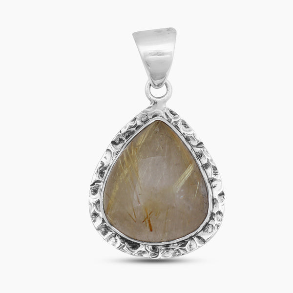 925 Sterling Silver Rutilated Quartz Pendants