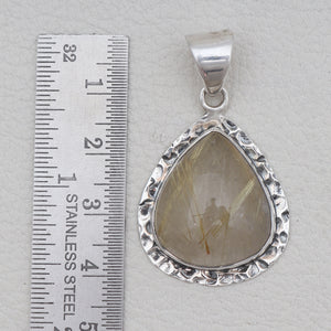 925 Sterling Silver Rutilated Quartz Pendants