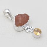 925 Silver Natural Fanta Garnet Pendants