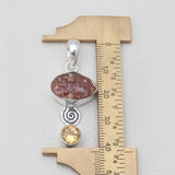 925 Silver Natural Fanta Garnet Pendants