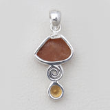 925 Silver Natural Fanta Garnet Pendants