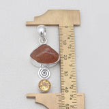 925 Silver Natural Fanta Garnet Pendants