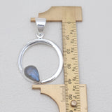 Rainbow Moonstone Circle Design Pendants