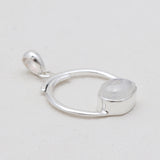 Rainbow Moonstone Circle Design Pendants