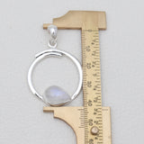 Rainbow Moonstone Circle Design Pendants