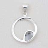 Rainbow Moonstone Circle Design Pendants