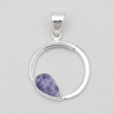 Rainbow Moonstone Circle Design Pendants