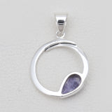 Rainbow Moonstone Circle Design Pendants