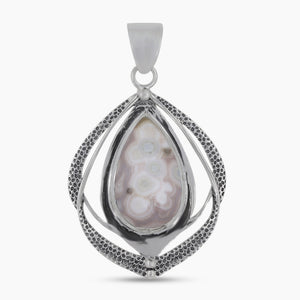 925 Sterling Silver Ocean Jasper Pendants