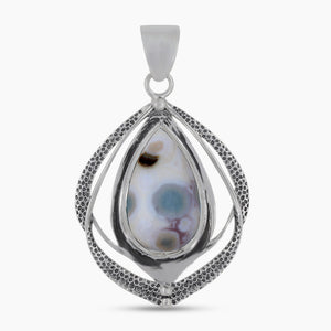 925 Sterling Silver Ocean Jasper Pendants