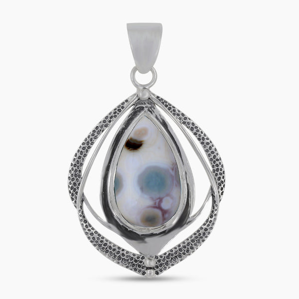 925 Sterling Silver Ocean Jasper Pendants