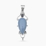 Blue Opal & Iolite Silver Pendants