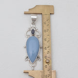 Blue Opal & Iolite Silver Pendants
