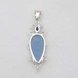 Blue Opal & Iolite Silver Pendants