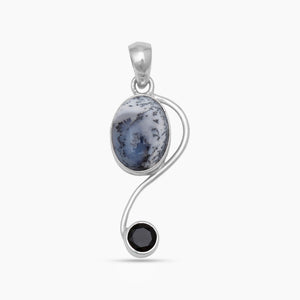 925 Sterling Silver Dendritic Opal Pendants