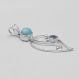 Larimar & Blue Topaz Silver Pendants