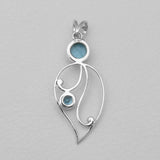 Larimar & Blue Topaz Silver Pendants