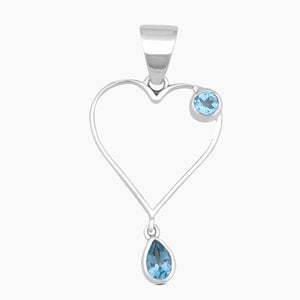 925 Sterling Silver Blue Topaz Pendants