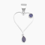 925 Sterling Silver Blue Topaz Pendants