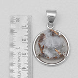 925 Sterling Silver Pyrite Druzy Pendants