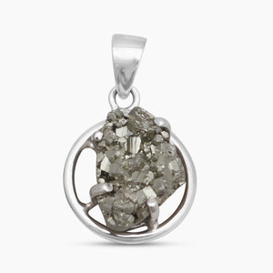 925 Sterling Silver Pyrite Druzy Pendants