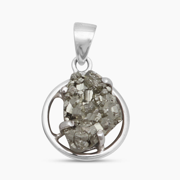 925 Sterling Silver Pyrite Druzy Pendants