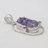 925 Sterling Silver Amethyst Druse Pendants