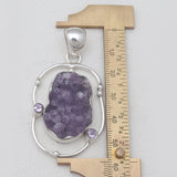 925 Sterling Silver Amethyst Druse Pendants