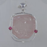 Rose Quartz Gemstone Silver Pendant