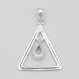 Herkimer Quartz Silver Triangle Pendants