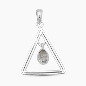 Herkimer Quartz Silver Triangle Pendants