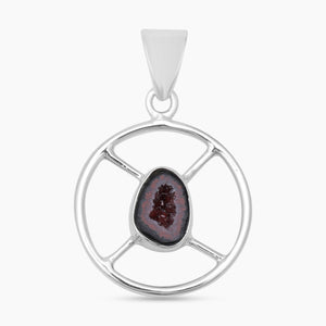 925 Sterling Silver Coconut Druzy Pendants